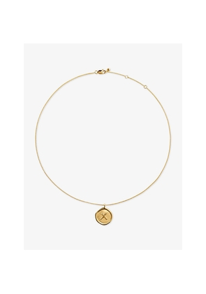 Womens Monica Vinader Initial x Stamp 18ct Yellow Gold Vermeil Chain Necklace