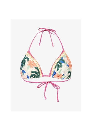 Womens Agua Bendita Lolita Thamar Beaded Bikini Top