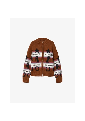 Womens Allsaints Epona Zip-Up Knitted Cardigan