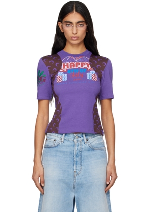 Marine Serre Purple Regenerated Graphic Jersey Baby Fit T-shirt