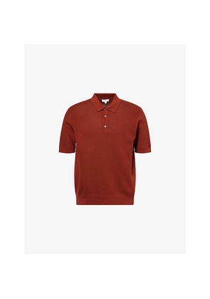 Mens Sunspel Textured Short-Sleeves Cotton-Knit Polo Shirt