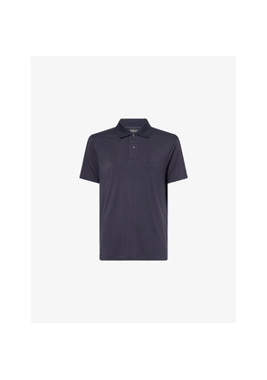 Mens Emporio Armani Logo-Embroidered Modal-Blend Polo Top