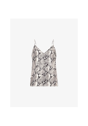 Womens Anine Bing Ellen Python-Print Woven Top