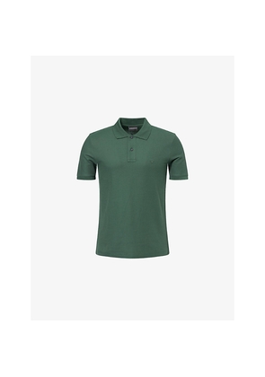 Mens Emporio Armani Logo-Embroidered Cotton-Piqué Polo T-Shirt