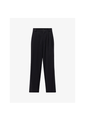 Mens A.Presse Pleated Wide-Leg Cotton and Silk Trousers