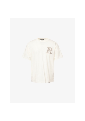 Mens Represent Western Initial Graphic-Embroidered Cotton T-Shirt