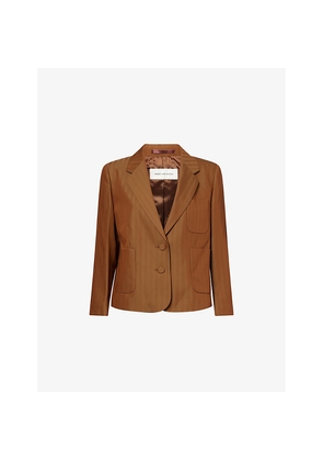 Womens Dries Van Noten Striped Notch-Lapels Wool-Blend Blazer