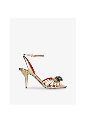 Womens Valentino Garavani Panthea 85 Leather Heeled Sandals