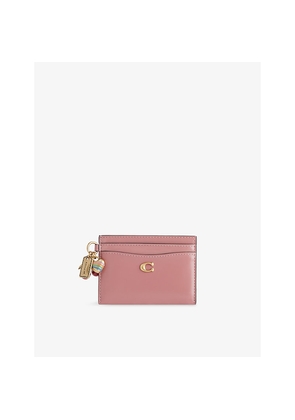 Womens Coach Essential Charm Leather Card Holder