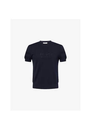 Mens Givenchy Logo-Pattern Short-Sleeve Knitted Jumper