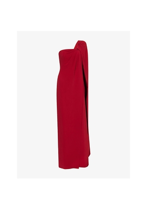 Womens Givenchy Asymmetric Caped-Sleeve Woven Maxi Dress