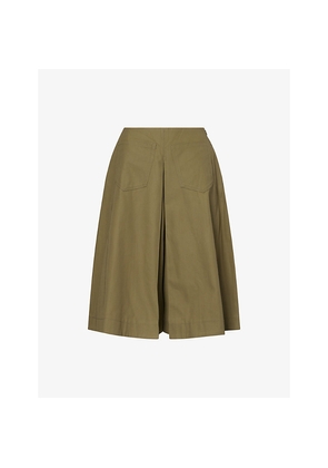 Womens Zankov Louise Pleated Cotton Shorts