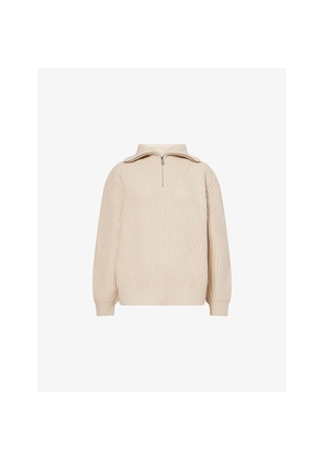 Womens Anine Bing Sammy Half-Zip Wool and Cotton-Blend Jumper