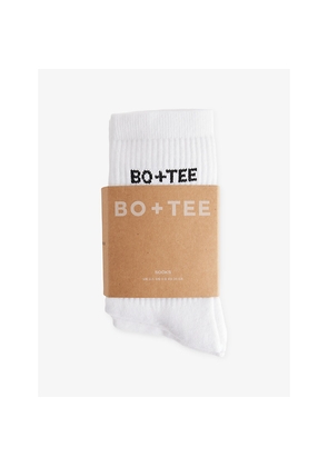 Womens Bo+Tee Brand-Print Pack Of Three Stretch-Cotton Blend Socks