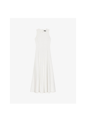Womens Maje Backless Woven Midi Dress