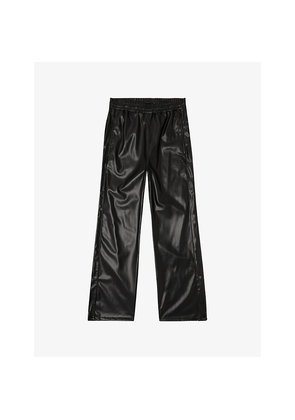 Mens Diesel P-Arten-Piping-Pgbx Elasticated-Waist Faux-Leather Trousers