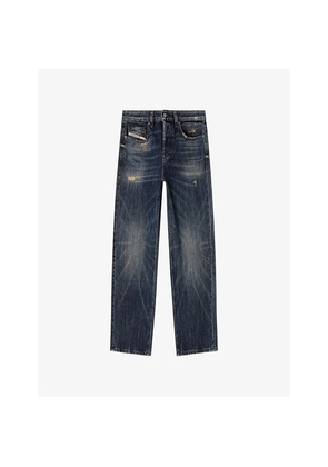Mens Diesel 2001 D-Macro 0Adbz Wide-Leg Denim Jeans