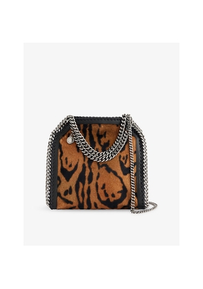 Womens Stella Mccartney Falabella Mini Animal-Print Woven Tote Bag