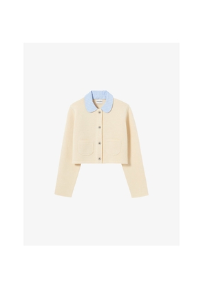 Womens Claudie Pierlot Collared Button-Down Knitted Cardigan