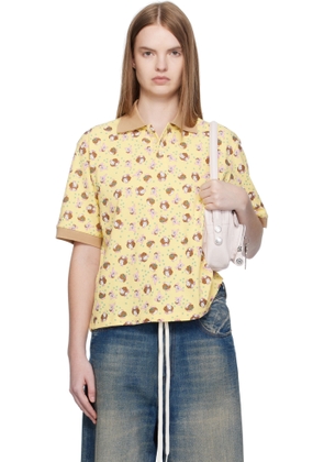 Ashley Williams Yellow Printed Polo