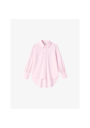 Womens Ro&Zo Hi Lo Hem Cotton Shirt