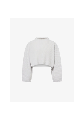 Mens Homme Plisse Issey Miyake High-Neck Cropped Knitted Top
