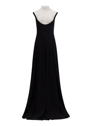 Harithand Marella Lace-Detailed Silk-Crepe Maxi Dress - Moda Operandi
