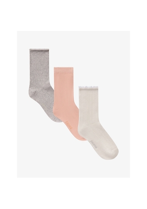 Womens Skims Accessories Textured Pack Of Three Stretch-Cotton Socks