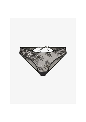 Womens Skims Peek-A-Boo Ultra Fine Lace Bikini Briefs
