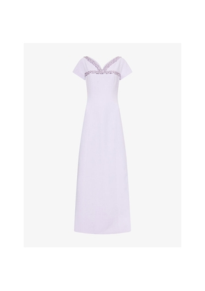 Womens Huishan Zhang Quincy Jewel-Embellished Woven Gown