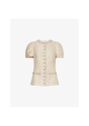 Womens Huishan Zhang Olivia Jewel-Embellished Woven Jacket