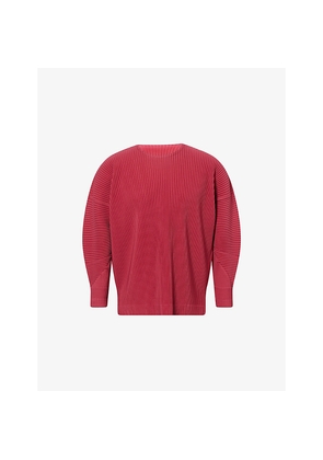 Mens Homme Plisse Issey Miyake Long-Sleeve Crew-Neck Knit Top