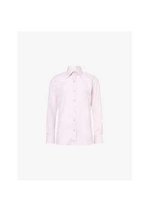 Mens Tom Ford Slim-Fit Long-Sleeves Cotton-Poplin Shirt