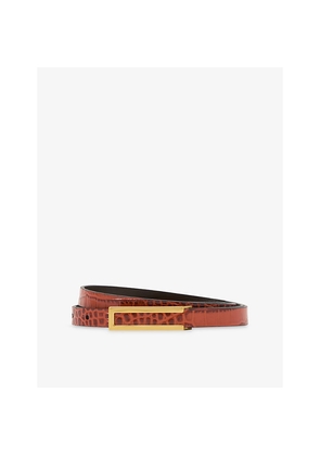 Womens Reiss Bronya Mock-Croc Leather Belt