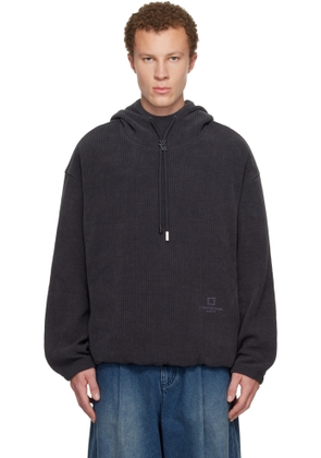 WOOYOUNGMI Gray Ribbed Hoodie