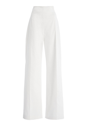 Carolina Herrera Stretch-Cotton Wide-Leg Pants - Moda Operandi