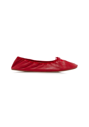 The Row Round Leather Ballet Flats - Moda Operandi