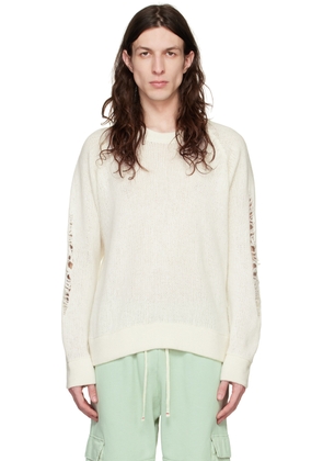 Les Tien Off-White Distressed Sweater
