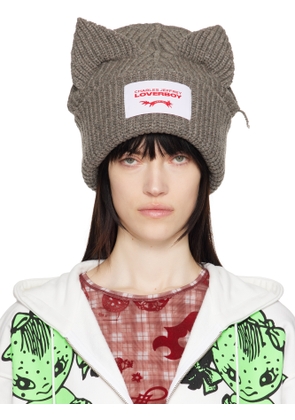 Charles Jeffrey LOVERBOY Gray Supersized Chunky Ears Beanie