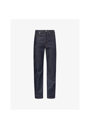 Mens JW Anderson Brand-Patch Straight-Leg Denim Jeans