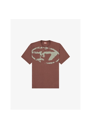 Mens Diesel T-Boxt-N14 Flock-Logo Cotton-Jersey T-Shirt