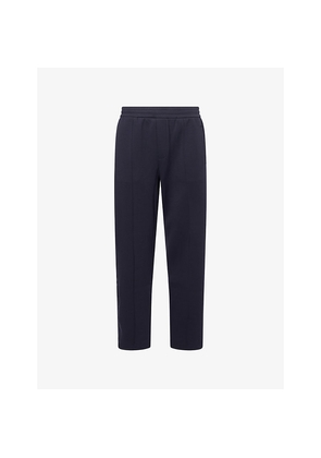 Mens Emporio Armani Branded Tapered-Leg Stretch-Cotton Blend Jogging Bottoms