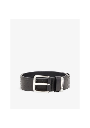 Mens Diesel B-Fsl Outline Embossed-Lettering Leather Belt