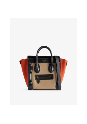 Womens Reselfridges Pre-Loved Celine Nano Tricolor Luggage Leather Tote Bag