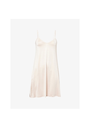 Womens Hanro Satin Deluxe V-Neck Stretch-Woven Nightdress