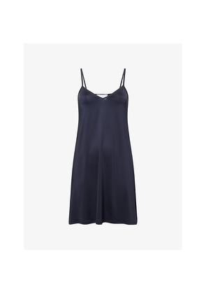 Womens Hanro Satin Deluxe V-Neck Stretch-Woven Nightdress