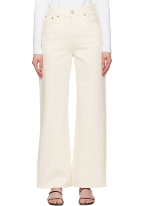 Levi's Off-White Ribcage Wide Leg Jeans