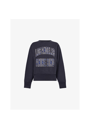 Womens Anine Bing Harry Logo-Embroidered Cotton Sweatshirt
