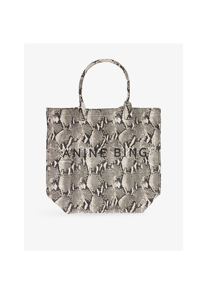 Womens Anine Bing Leo Python Cotton Tote Bag