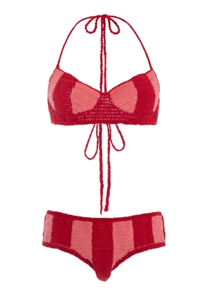 Akoia Swim Exclusive Riviera Striped Crochet Bikini - Moda Operandi